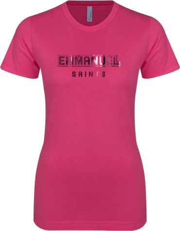 Emmanuel Next Level Womens Fuchsia Boyfriend Tee Secondary Mark - ONLINE ONLY