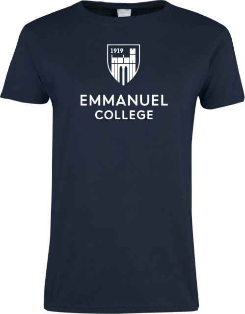 Emmanuel Womens Short Sleeve Tee Institutional Mark Vertical - ONLINE ONLY