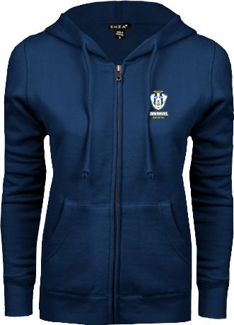 Emmanuel ENZA Womens Fleece Full Zip Hoodie Primary Logo - ONLINE ONLY