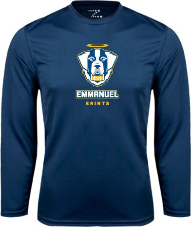 Emmanuel Performance Long Sleeve Shirt Primary Logo - ONLINE ONLY