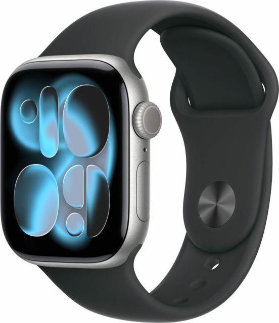 Apple Watch Series 11 GPS 46mm Space Gray Aluminum Case with Black Sport Band - M/L